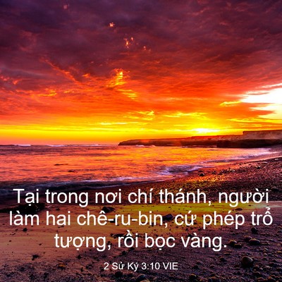 Picture 03 - 2 Sử Ký 3:10 VIE - Tại trong nơi chí thánh, người làm hai - Bible Verse Picture