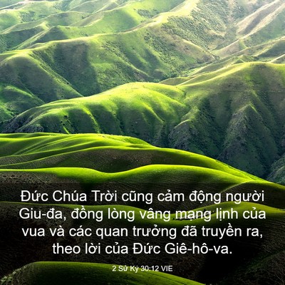 Picture 03 - 2 Sử Ký 30:12 VIE - Đức Chúa Trời cũng cảm động người - Bible Verse Picture