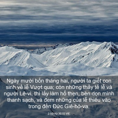 Picture 03 - 2 Sử Ký 30:15 VIE - Ngày mười bốn tháng hai, người ta - Bible Verse Picture