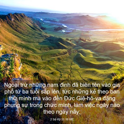 Picture 03 - 2 Sử Ký 31:16 VIE - Ngoại trừ những nam đinh đã biên tên - Bible Verse Picture