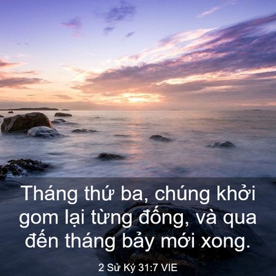 Picture 03 - 2 Sử Ký 31:7 VIE - Tháng thứ ba, chúng khởi gom lại từng - Bible Verse Picture