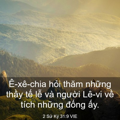 Picture 03 - 2 Sử Ký 31:9 VIE - Ê-xê-chia hỏi thăm những thầy tế lễ - Bible Verse Picture