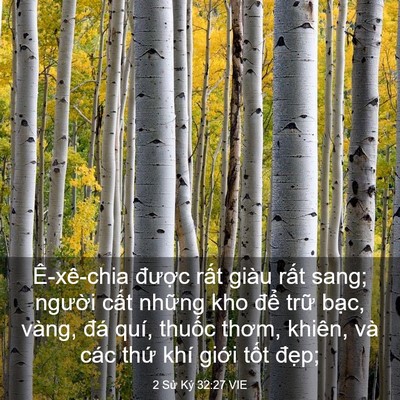 Picture 03 - 2 Sử Ký 32:27 VIE - Ê-xê-chia được rất giàu rất sang; - Bible Verse Picture