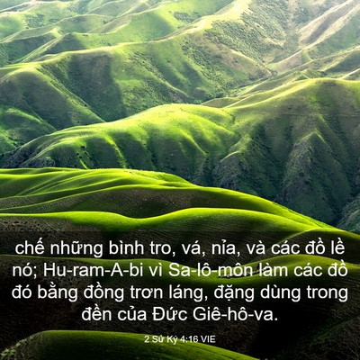 Picture 03 - 2 Sử Ký 4:16 VIE - chế những bình tro, vá, nỉa, và các - Bible Verse Picture