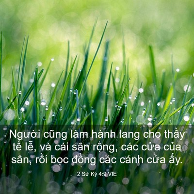 Picture 03 - 2 Sử Ký 4:9 VIE - Người cũng làm hành lang cho thầy tế - Bible Verse Picture