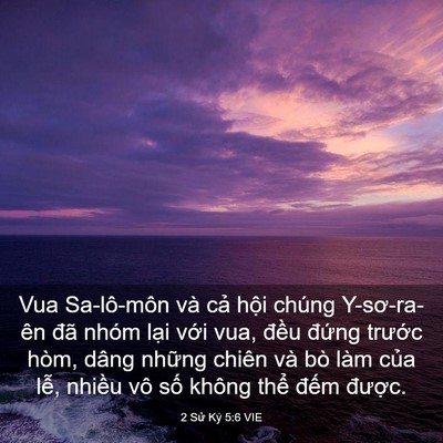 Picture 03 - 2 Sử Ký 5:6 VIE - Vua Sa-lô-môn và cả hội chúng - Bible Verse Picture