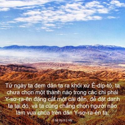 Picture 03 - 2 Sử Ký 6:5 VIE - Từ ngày ta đem dân ta ra khỏi xứ - Bible Verse Picture