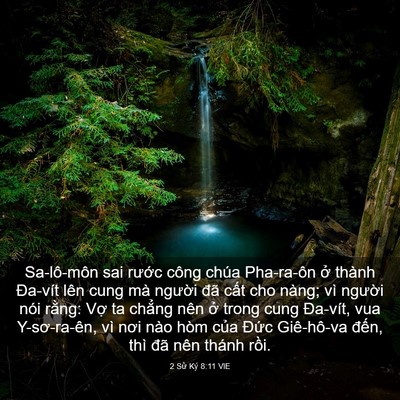 Picture 03 - 2 Sử Ký 8:11 VIE - Sa-lô-môn sai rước công chúa Pha-ra-ôn - Bible Verse Picture
