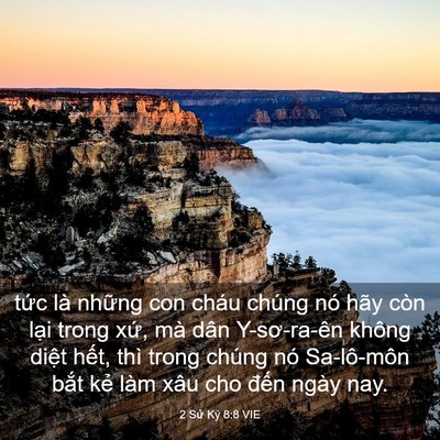 Picture 03 - 2 Sử Ký 8:8 VIE - tức là những con cháu chúng nó hãy còn - Bible Verse Picture