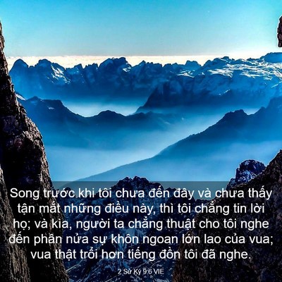 Picture 03 - 2 Sử Ký 9:6 VIE - Song trước khi tôi chưa đến đây và - Bible Verse Picture