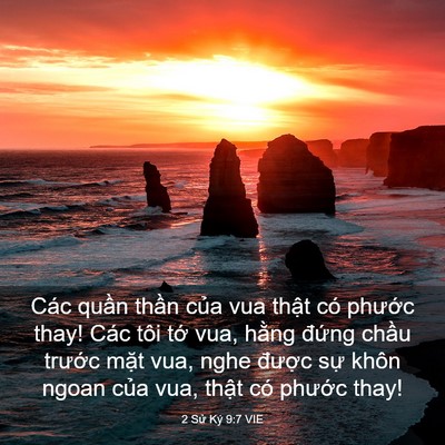Picture 03 - 2 Sử Ký 9:7 VIE - Các quần thần của vua thật có phước - Bible Verse Picture