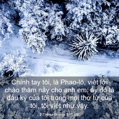 Picture 03 - 2 Thê-sa-lô-ni-ca 3:17 VIE - Chính tay tôi, là Phao-lô, viết lời chào - Bible Verse Picture