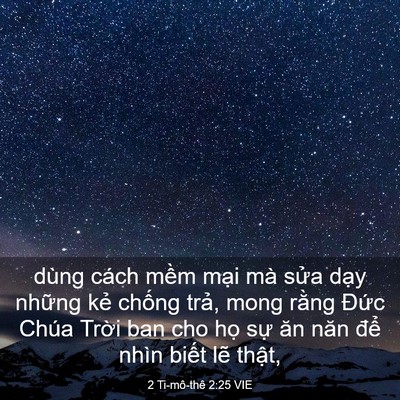 Picture 03 - 2 Ti-mô-thê 2:25 VIE - dùng cách mềm mại mà sửa dạy những - Bible Verse Picture