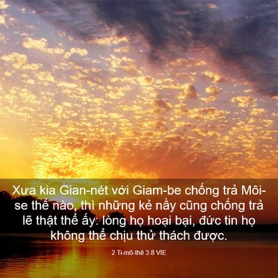 Picture 03 - 2 Ti-mô-thê 3:8 VIE - Xưa kia Gian-nét với Giam-be chống trả - Bible Verse Picture