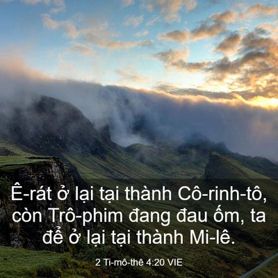 Picture 03 - 2 Ti-mô-thê 4:20 VIE - Ê-rát ở lại tại thành Cô-rinh-tô, còn - Bible Verse Picture