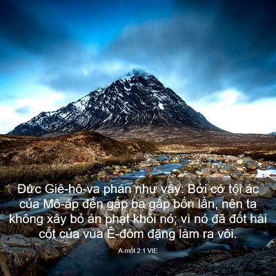 Picture 03 - A-mốt 2:1 VIE - Đức Giê-hô-va phán như vầy: Bởi cớ - Bible Verse Picture