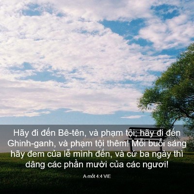 Picture 03 - A-mốt 4:4 VIE - Hãy đi đến Bê-tên, và phạm tội; hãy - Bible Verse Picture