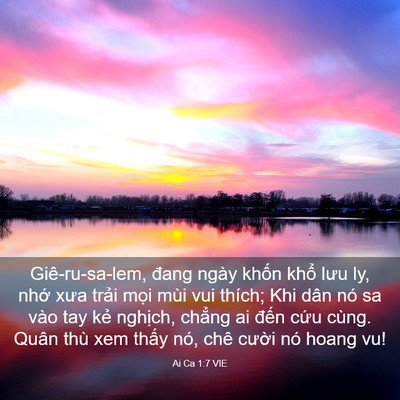 Picture 03 - Ai Ca 1:7 VIE - Giê-ru-sa-lem, đang ngày khốn khổ lưu ly, - Bible Verse Picture
