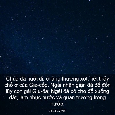 Picture 03 - Ai Ca 2:2 VIE - Chúa đã nuốt đi, chẳng thương xót, - Bible Verse Picture