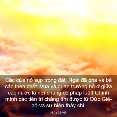 Picture 03 - Ai Ca 2:9 VIE - Các cửa nó sụp trong đất; Ngài đã - Bible Verse Picture