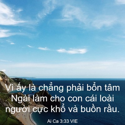 Picture 03 - Ai Ca 3:33 VIE - Vì ấy là chẳng phải bổn tâm Ngài làm - Bible Verse Picture