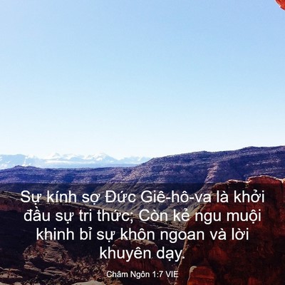 Picture 03 - Châm Ngôn 1:7 VIE - Sự kính sợ Đức Giê-hô-va là khởi - Bible Verse Picture