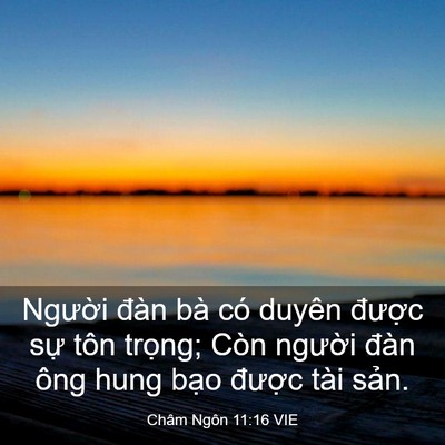 Picture 03 - Châm Ngôn 11:16 VIE - Người đàn bà có duyên được sự tôn - Bible Verse Picture