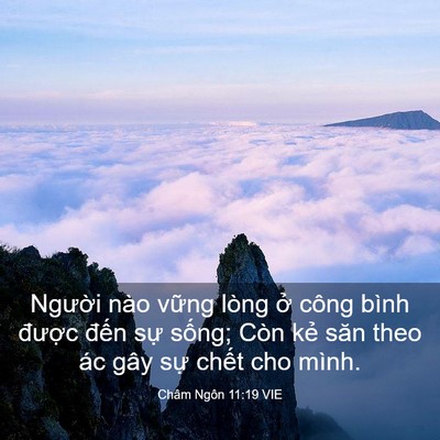 Picture 03 - Châm Ngôn 11:19 VIE - Người nào vững lòng ở công bình - Bible Verse Picture