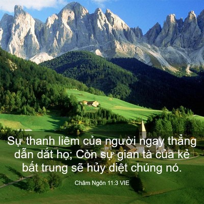 Picture 03 - Châm Ngôn 11:3 VIE - Sự thanh liêm của người ngay thẳng - Bible Verse Picture