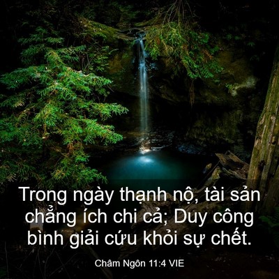 Picture 03 - Châm Ngôn 11:4 VIE - Trong ngày thạnh nộ, tài sản chẳng ích - Bible Verse Picture