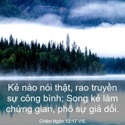 Picture 03 - Châm Ngôn 12:17 VIE - Kẻ nào nói thật, rao truyền sự công - Bible Verse Picture
