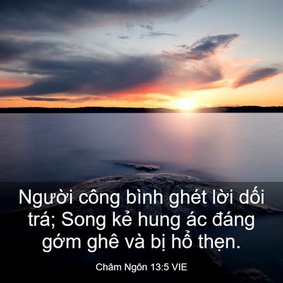 Picture 03 - Châm Ngôn 13:5 VIE - Người công bình ghét lời dối trá; Song - Bible Verse Picture