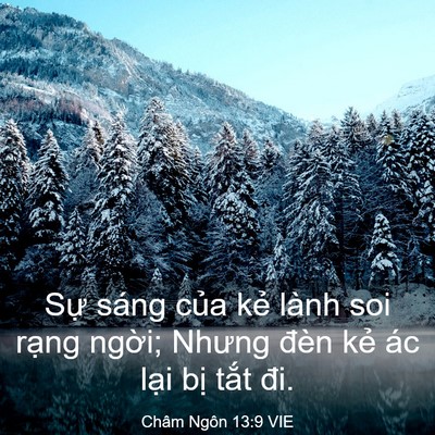Picture 03 - Châm Ngôn 13:9 VIE - Sự sáng của kẻ lành soi rạng ngời; - Bible Verse Picture