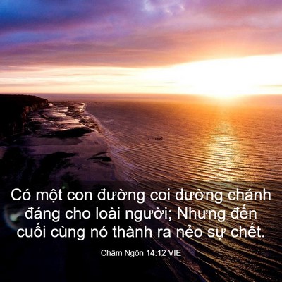 Picture 03 - Châm Ngôn 14:12 VIE - Có một con đường coi dường chánh - Bible Verse Picture