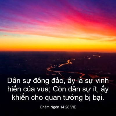 Picture 03 - Châm Ngôn 14:28 VIE - Dân sự đông đảo, ấy là sự vinh - Bible Verse Picture