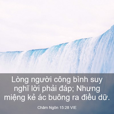 Picture 03 - Châm Ngôn 15:28 VIE - Lòng người công bình suy nghĩ lời phải - Bible Verse Picture