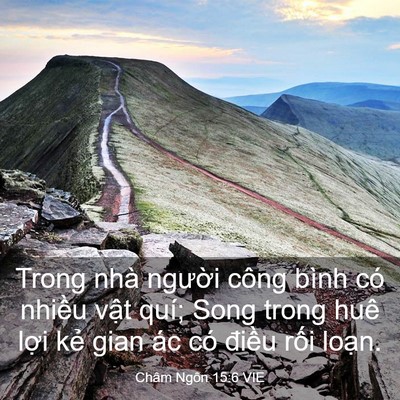 Picture 03 - Châm Ngôn 15:6 VIE - Trong nhà người công bình có nhiều vật - Bible Verse Picture
