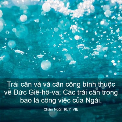 Picture 03 - Châm Ngôn 16:11 VIE - Trái cân và vá cân công bình thuộc về - Bible Verse Picture