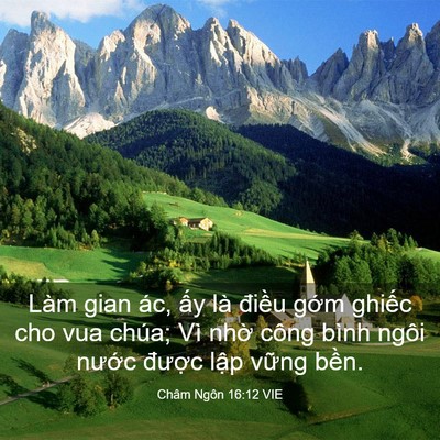 Picture 03 - Châm Ngôn 16:12 VIE - Làm gian ác, ấy là điều gớm ghiếc cho - Bible Verse Picture