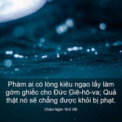 Picture 03 - Châm Ngôn 16:5 VIE - Phàm ai có lòng kiêu ngạo lấy làm gớm - Bible Verse Picture