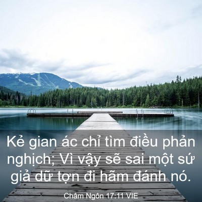 Picture 03 - Châm Ngôn 17:11 VIE - Kẻ gian ác chỉ tìm điều phản nghịch; - Bible Verse Picture