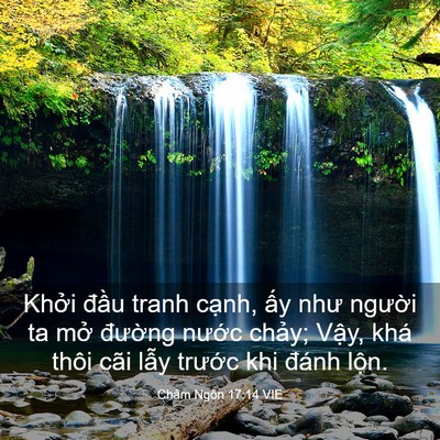 Picture 03 - Châm Ngôn 17:14 VIE - Khởi đầu tranh cạnh, ấy như người ta - Bible Verse Picture