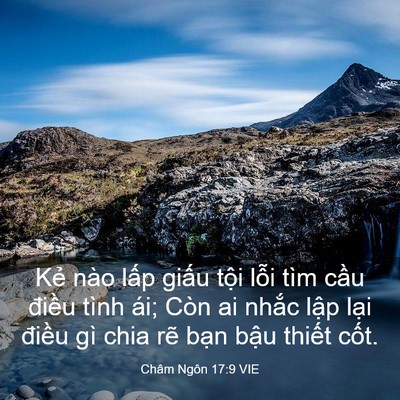 Picture 03 - Châm Ngôn 17:9 VIE - Kẻ nào lấp giấu tội lỗi tìm cầu - Bible Verse Picture