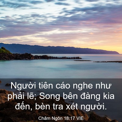 Picture 03 - Châm Ngôn 18:17 VIE - Người tiên cáo nghe như phải lẽ; Song - Bible Verse Picture