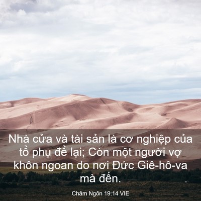Picture 03 - Châm Ngôn 19:14 VIE - Nhà cửa và tài sản là cơ nghiệp của - Bible Verse Picture