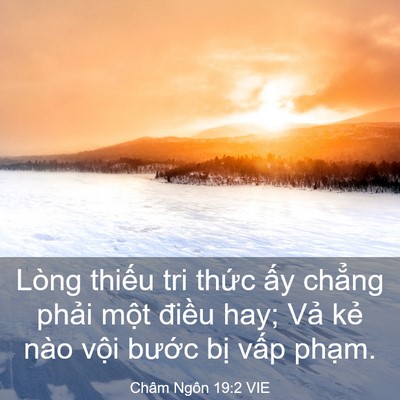 Picture 03 - Châm Ngôn 19:2 VIE - Lòng thiếu tri thức ấy chẳng phải - Bible Verse Picture