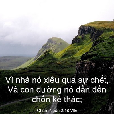 Picture 03 - Châm Ngôn 2:18 VIE - Vì nhà nó xiêu qua sự chết, Và con - Bible Verse Picture