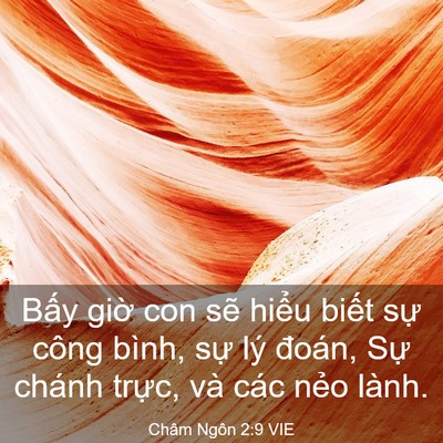 Picture 03 - Châm Ngôn 2:9 VIE - Bấy giờ con sẽ hiểu biết sự công - Bible Verse Picture