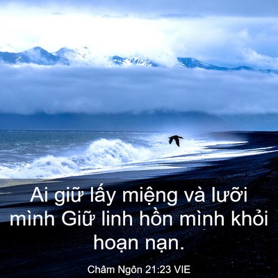 Picture 03 - Châm Ngôn 21:23 VIE - Ai giữ lấy miệng và lưỡi mình Giữ - Bible Verse Picture