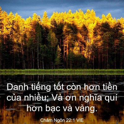 Picture 03 - Châm Ngôn 22:1 VIE - Danh tiếng tốt còn hơn tiền của - Bible Verse Picture